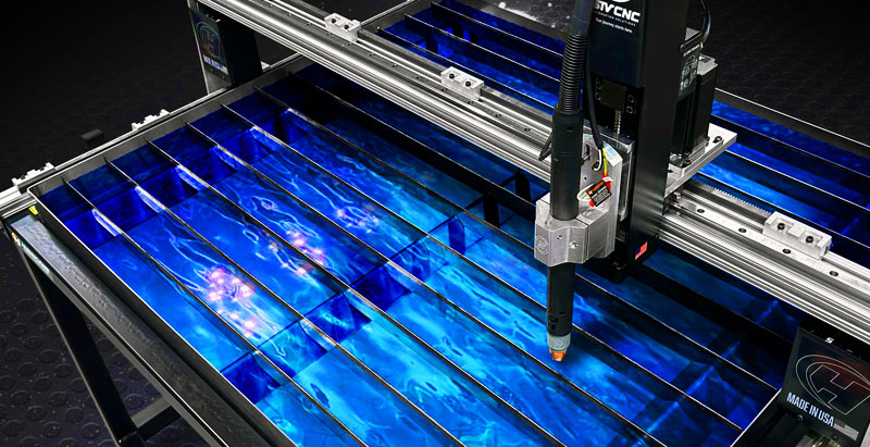 Masa plasma CNC si sistem de detectare a tablei cu floating head